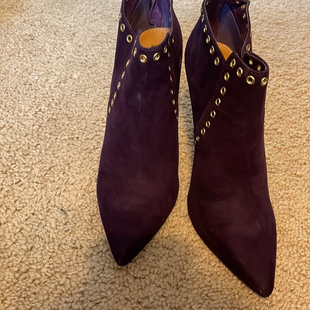 Plum booties only once once cute. By izabella rue